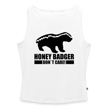 honey_badger_dont_care_rp1 - Débardeur femme à encolure bateau bio - blanc - Devant - Selfina (174cm)