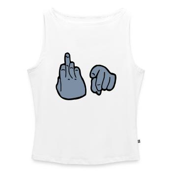 Fuck You - Débardeur femme à encolure bateau bio - blanc - Devant - Selfina (174cm)