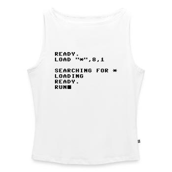 C64 - Retro - Commodore - Loading Screen - Women’s Organic Boat Neck Tank Top - white - Front - Selfina (174cm)