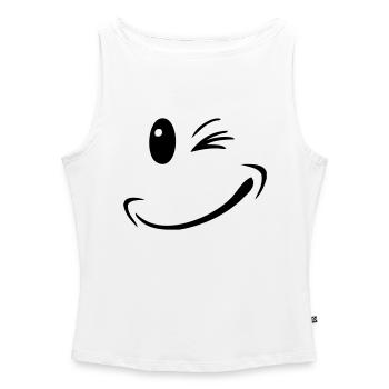 gesicht lustig smile - Frauen Organic Tank Top mit U-Boot-Ausschnitt - Weiß - Vorne - Selfina (174cm)