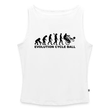 Evolution Cycle ball - Débardeur femme à encolure bateau bio - blanc - Devant - Selfina (174cm)