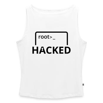 Hacked Hacker programmeur informatique - Débardeur femme à encolure bateau bio - blanc - Devant - Selfina (174cm)