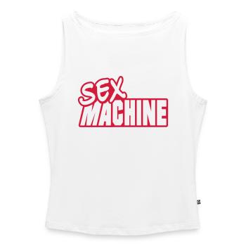 sexmachine_1c - Women’s Organic Boat Neck Tank Top - white - Front - Selfina (174cm)