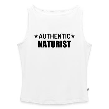 Naturisme / Naturiste / Nudisme / Nudiste - Débardeur femme à encolure bateau bio - blanc - Devant - Selfina (174cm)