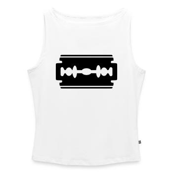 Razor blade, shave - Women’s Organic Boat Neck Tank Top - white - Front - Selfina (174cm)