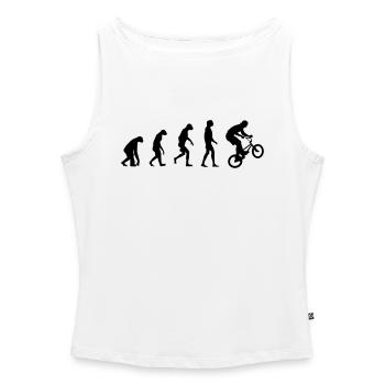 Evolution of BMX - Débardeur femme à encolure bateau bio - blanc - Devant - Selfina (174cm)