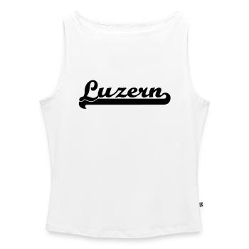 luzern writing - Women’s Organic Boat Neck Tank Top - white - Front - Selfina (174cm)