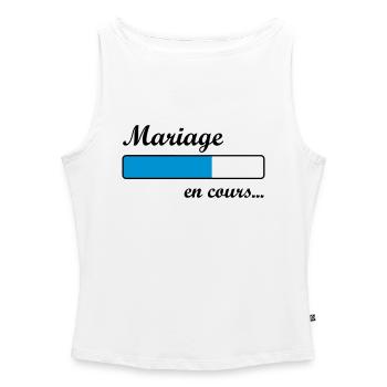 Mariage en cours ... - Débardeur femme à encolure bateau bio - blanc - Devant - Selfina (174cm)