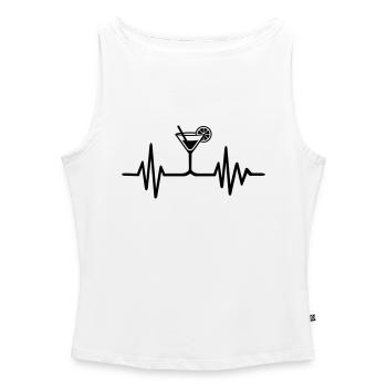 Cocktail - Women’s Organic Boat Neck Tank Top - white - Front - Selfina (174cm)