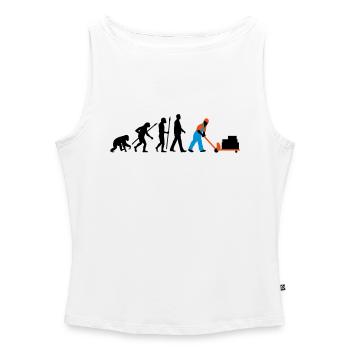 evolution_lagerist_hubwagen_09_201603_3c - Frauen Organic Tank Top mit U-Boot-Ausschnitt - Weiß - Vorne - Selfina (174cm)