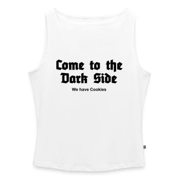 Come to the Dark Side - we have Cookies - Women’s Organic Boat Neck Tank Top - white - Front - Selfina (174cm)