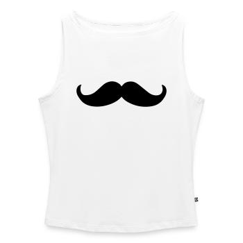 moustache - Women’s Organic Boat Neck Tank Top - white - Front - Selfina (174cm)