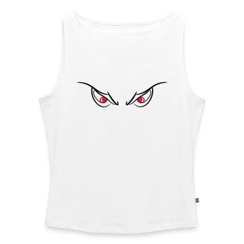 Eyes of devils evil wicked 2c - Women’s Organic Boat Neck Tank Top - white - Front - Selfina (174cm)