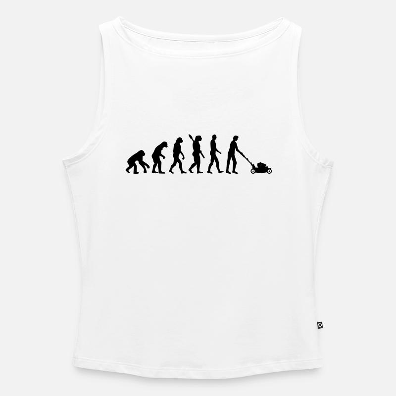 Evolution Rasenmäher - Frauen Organic Tank Top mit U-Boot-Ausschnitt - Weiß