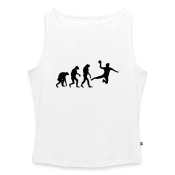 handball evolution - Frauen Organic Tank Top mit U-Boot-Ausschnitt - Weiß - Vorne - Selfina (174cm)