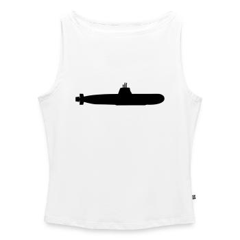 submarine - Women’s Organic Boat Neck Tank Top - white - Front - Selfina (174cm)