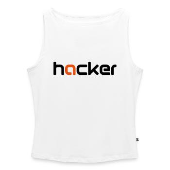 hacker - Frauen Organic Tank Top mit U-Boot-Ausschnitt - Weiß - Vorne - Selfina (174cm)