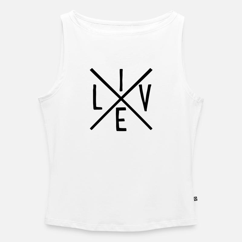 Leben - Frauen Organic Tank Top mit U-Boot-Ausschnitt - Weiß