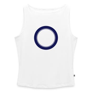 Logo / / anniversaire / / Team emblème / / logo du - Débardeur femme à encolure bateau bio - blanc - Devant - Selfina (174cm)