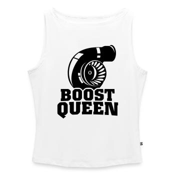 Boost Queen - Frauen Organic Tank Top mit U-Boot-Ausschnitt - Weiß - Vorne - Selfina (174cm)