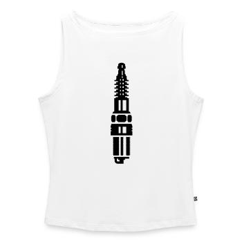 Bougie / bougie (1c) - Dames tanktop met boothals biologisch - wit - Voor - Selfina (174cm)