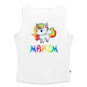Einhorn Maxim - Frauen Organic Tank Top mit U-Boot-Ausschnitt - Weiß - Vorne - Selfina (174cm)