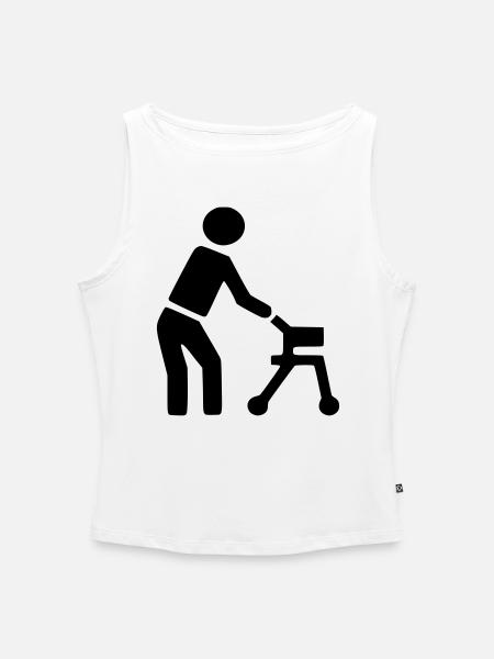Behinderte Person hinter Rollator # - Frauen Organic Tank Top mit U-Boot-Ausschnitt - Weiß