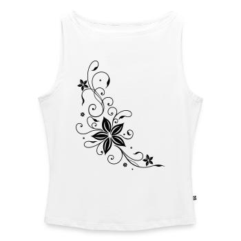 Floral Tribal and Tattoo ornament. - Women’s Organic Boat Neck Tank Top - white - Front - Selfina (174cm)