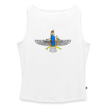 Anunnaki Gott  - Frauen Organic Tank Top mit U-Boot-Ausschnitt - Weiß - Vorne - Selfina (174cm)