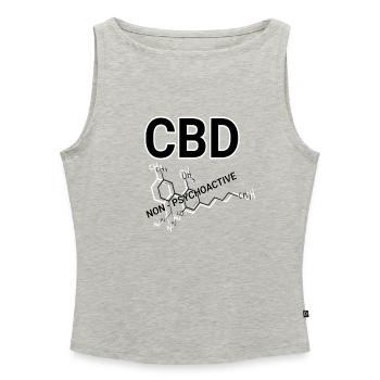 CBD - Frauen Organic Tank Top mit U-Boot-Ausschnitt - Grau meliert - Vorne - Selfina (174cm)