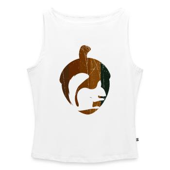 Squirrel hazelnut - design - Women’s Organic Boat Neck Tank Top - white - Front - Selfina (174cm)