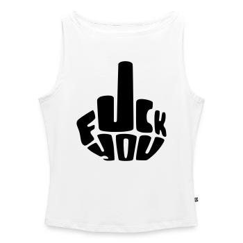 Fick dich, fick es Finger Mittelfinger # - Frauen Organic Tank Top mit U-Boot-Ausschnitt - Weiß - Vorne - Selfina (174cm)