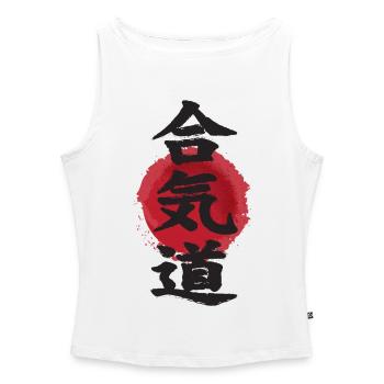 Aikido japanisches Kanji-Plakat japanisches Ideogramm - Frauen Organic Tank Top mit U-Boot-Ausschnitt - Weiß - Vorne - Selfina (174cm)