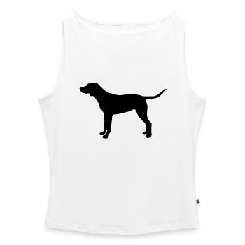 DOG - Women’s Organic Boat Neck Tank Top - white - Front - Selfina (174cm)