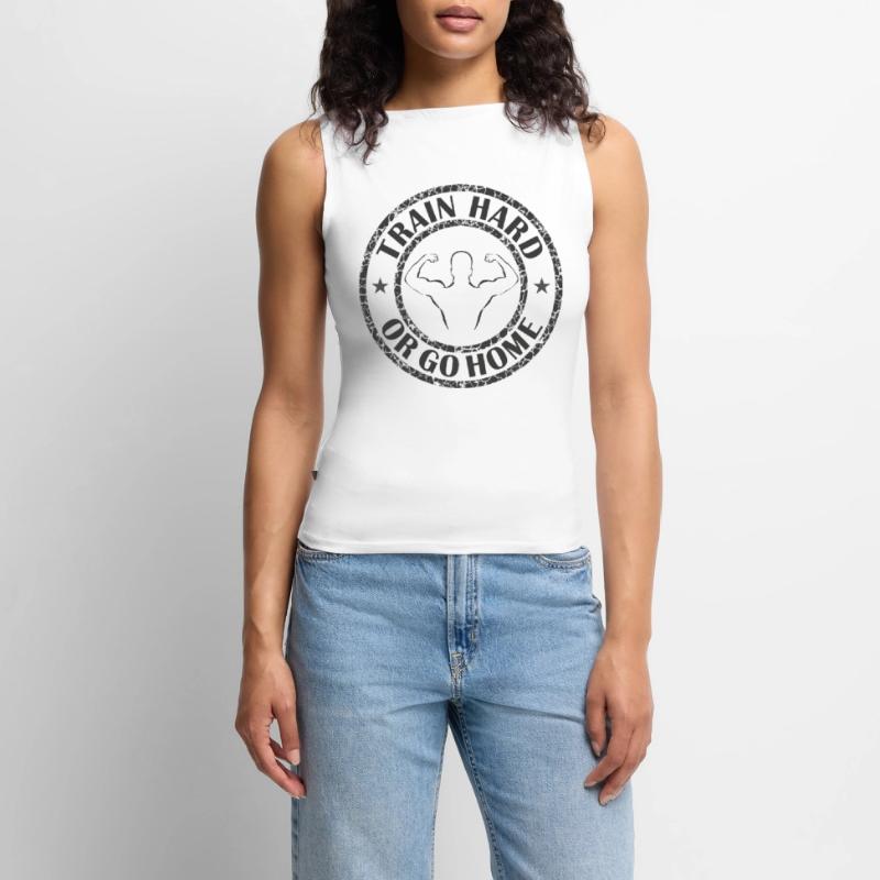 Trainiere hart oder geh nach Hause Frauen Organic Tank Top mit U-Boot-Ausschnitt