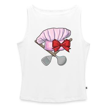 Cuisine de Chef’s Hat - Débardeur femme à encolure bateau bio - blanc - Devant - Selfina (174cm)