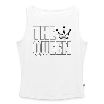 The Queen – Bold Crown Statement Design - Frauen Organic Tank Top mit U-Boot-Ausschnitt - Weiß - Vorne - Selfina (174cm)