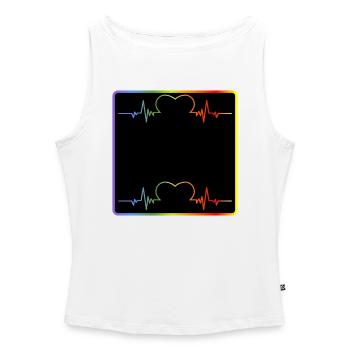 NAMENSSCHILD REGENBOGEN - Frauen Organic Tank Top mit U-Boot-Ausschnitt - Weiß - Vorne - Selfina (174cm)