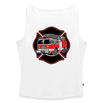Pompiers Camion de pompiers Protection contre l’incendie Travaux d’extinction - Débardeur femme à encolure bateau bio - blanc - Devant - Selfina (174cm)