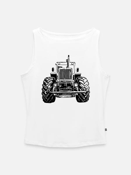 MB trac Front - Frauen Organic Tank Top mit U-Boot-Ausschnitt - Weiß