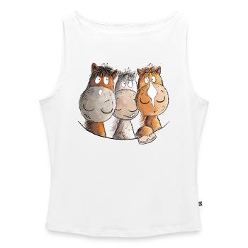 Drollige Pferde I Pferdemotiv Für Reiter - Frauen Organic Tank Top mit U-Boot-Ausschnitt - Weiß - Vorne - Selfina (174cm)