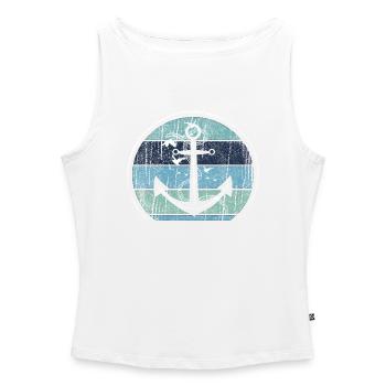 Vintage Anchor Maritime Design - Frauen Organic Tank Top mit U-Boot-Ausschnitt - Weiß - Vorne - Selfina (174cm)