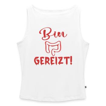 REIZDARM - BIN GEREIZT SPRÜCHE - Frauen Organic Tank Top mit U-Boot-Ausschnitt - Weiß - Vorne - Selfina (174cm)