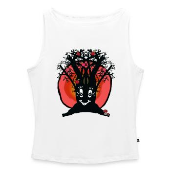 Sunset Horizon Nature Apple Tree Autumn - Women’s Organic Boat Neck Tank Top - white - Front - Selfina (174cm)