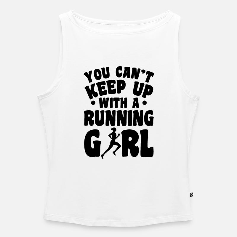 Runner piger - Økologisk dame tanktop med bådudskæring - hvid