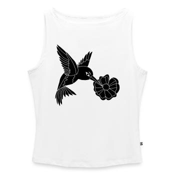 Black Foraging Bird - Women’s Organic Boat Neck Tank Top - white - Front - Selfina (174cm)