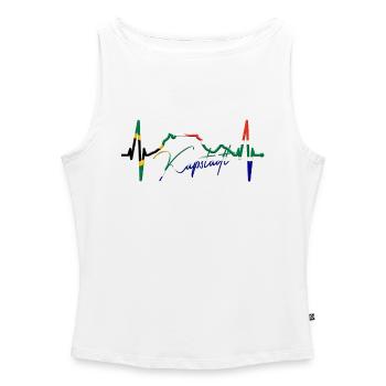 Kapstadt Skyline Herzschlag Südafrika Tafelberg - Frauen Organic Tank Top mit U-Boot-Ausschnitt - Weiß - Vorne - Selfina (174cm)