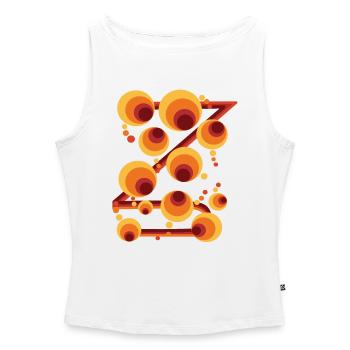 Abstract Polka Dot Circle Pattern - Women’s Organic Boat Neck Tank Top - white - Front - Selfina (174cm)