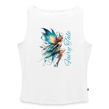 Fairy Tale Gift - Women’s Organic Boat Neck Tank Top - white - Front - Selfina (174cm)