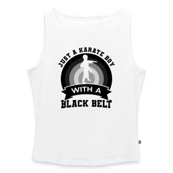 Little Karateka - Women’s Organic Boat Neck Tank Top - white - Front - Selfina (174cm)